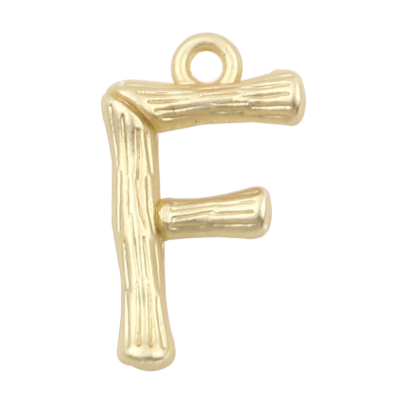 Буква латинская "F", цвет золото 16*13мм