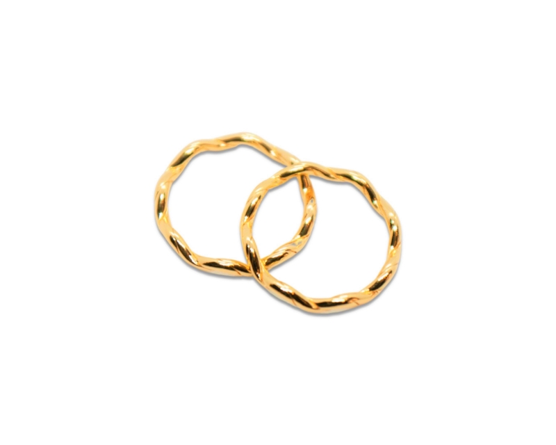 Кольцо крученое; цвет золото, 25мм
