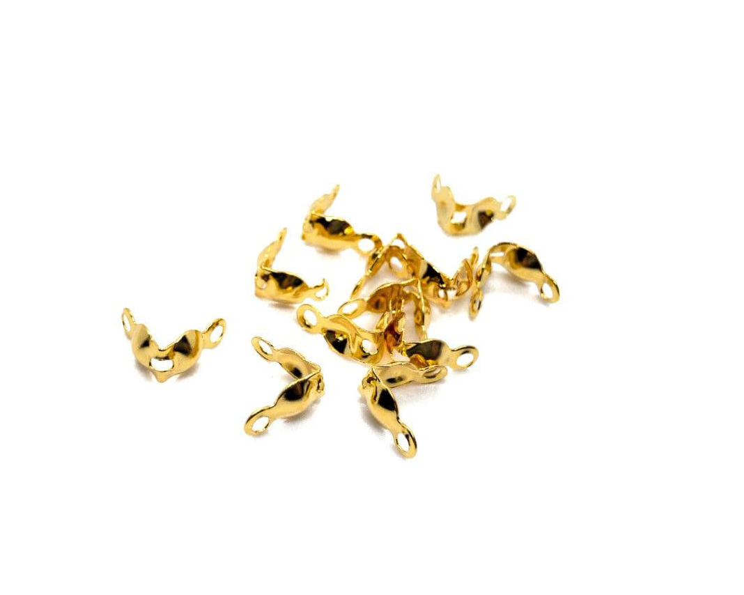 Каллоты концевики 4 ×7 мм; цвет золото,  уп.100 штук
