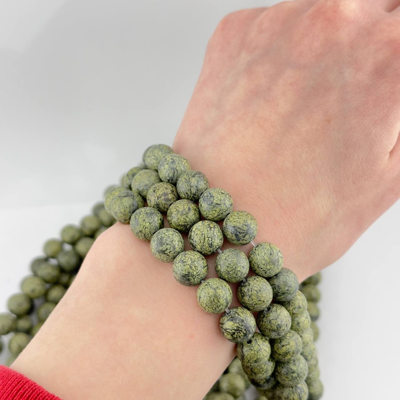 Бусины Змеевик размер 6мм 8мм 10мм